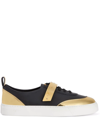 Giuseppe Zanotti Zenas Two-tone Leather Sneakers In Schwarz