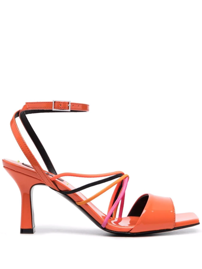Msgm Multi-strap Sandals In Orange