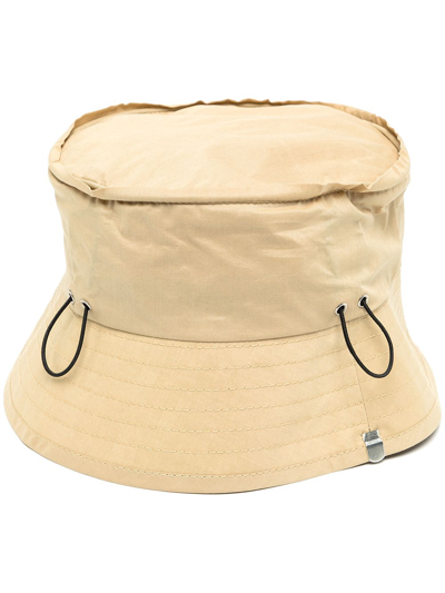 Craig Green Paper Drawstring Bucket Hat In Beige