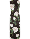 Dolce & Gabbana Silk Dress With Floral Print Dresses Multicolor In Schwarz