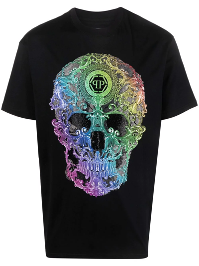 Philipp Plein Baroque Skull-print T-shirt In Schwarz