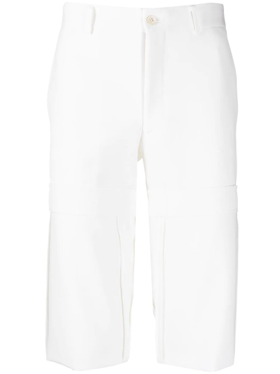 Comme Des Garçons Homme Deux Cropped Tailored Trousers In Weiss