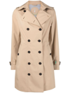 SAVE THE DUCK DOUBLE-BREASTED GABARDINE TRENCH COAT