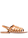 Kjacques Open-toe Leather Sandals In Nude