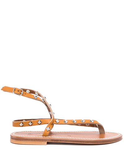 K.jacques Deltapyr Leather Sandals In Beige