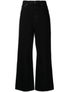 Khaite Vivian Cropped Bootcut Jeans In Blau