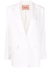 Twinset V-neck Cropped Sleeve Blazer In Weiss