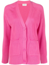 P.a.r.o.s.h Ribbed-knit Cardigan In Fuxia