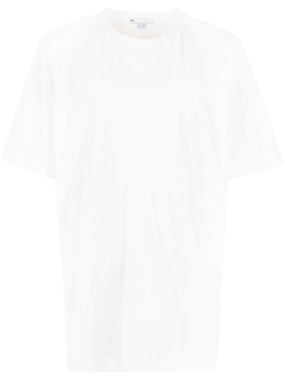 Y-3 Logo-print Crew-neck T-shirt In White