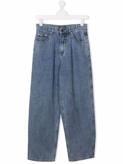 Molo Teen High-waisted Straight-leg Jeans In Blue