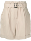 Woolrich Belted-waist Knee-length Shorts In Nude
