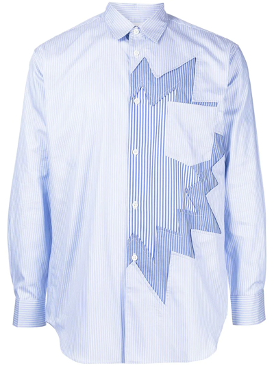 Comme Des Garçons Shirt Comme Des Garcons Shirt Striped Cotton Shirt In Blue,white