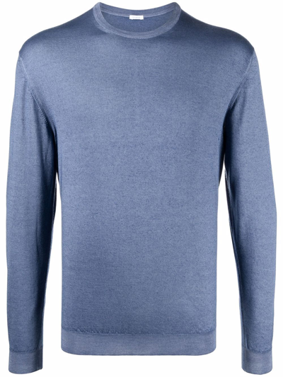 Malo Fine-knit Cashmere-silk Jumper In Blue