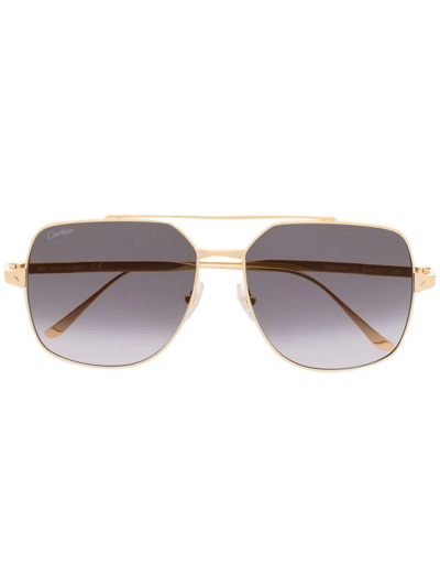 Cartier Aviator-frame Gradient-lense Sunglasses In Gold