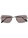 Cartier Rectangle-frame Sunglasses In Silber