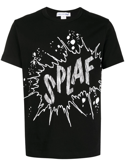 Comme Des Garçons Shirt Splaf-print T-shirt In Black
