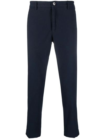 Incotex Straight-leg Cotton Trousers In Blau