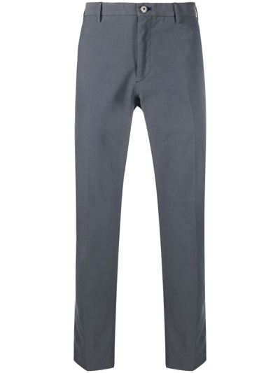 Incotex Straight-leg Cotton Trousers In Blau