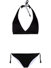 Fisico Cristina Ferrari Two-tone Halterneck Bikini In Schwarz