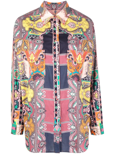 Etro Abstract-print Shirt In Multicolor