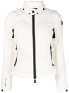 Moncler White Down Daynamic Vailly Jacket In Nude