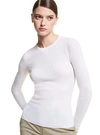 Michael Kors Hutton Featherweight Cashmere Sweater In White