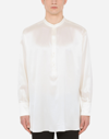 Dolce & Gabbana Oversized Shirt In Stretch Silk Charmeuse In White