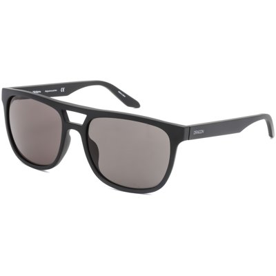 Dragon Mens Matte Black Rectangular Sunglasses Dr Cove Ll 002 56 In Black,grey