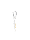 True Rocks Lightning Bolt Charm Hoop Earring In Silver