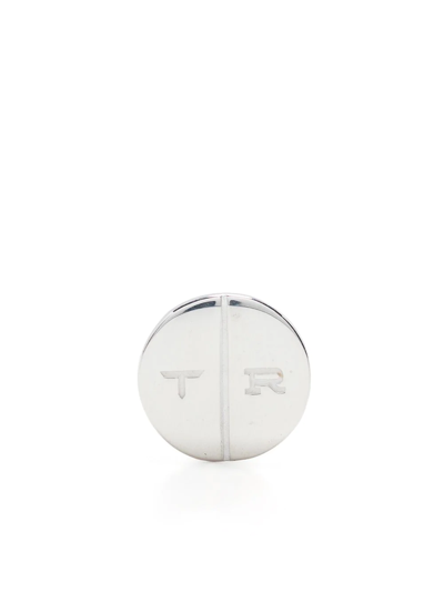 True Rocks Round Pill Stud Earring In Silver