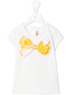 Hucklebones London Bow-detail Cap-sleeve T-shirt In White