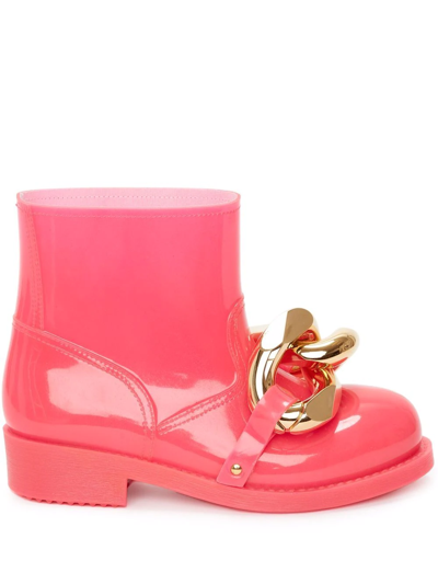 Jw Anderson Chain Rain Boots In Pink