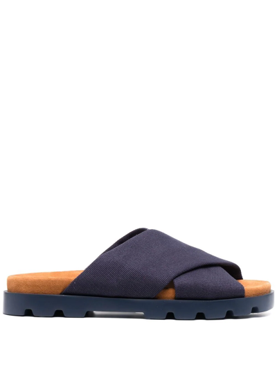 Camper Brutus Crossover Strap Sandals In Navy