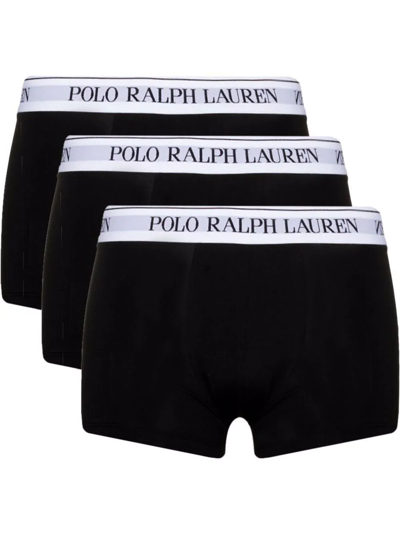 Polo Ralph Lauren Logo-waistband Boxers Three-pack In Black