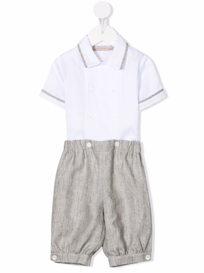 La Stupenderia Babies' Pinestripe-print Set In White