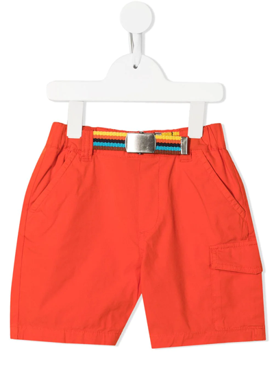 Paul Smith Junior Teen Boys Orange Cotton Shorts In Pink