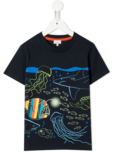 Paul Smith Junior Teen Boys Blue Cotton T-shirt