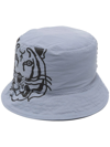 Kenzo Tiger Logo-print Bucket Hat In Blue