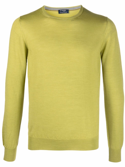 Barba Napoli Fine-knit Crew-neck Jumper In Green