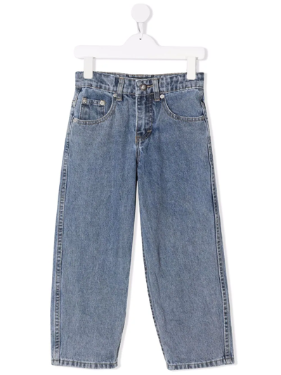 Molo Kids' High-waisted Straight-leg Jeans In Blue