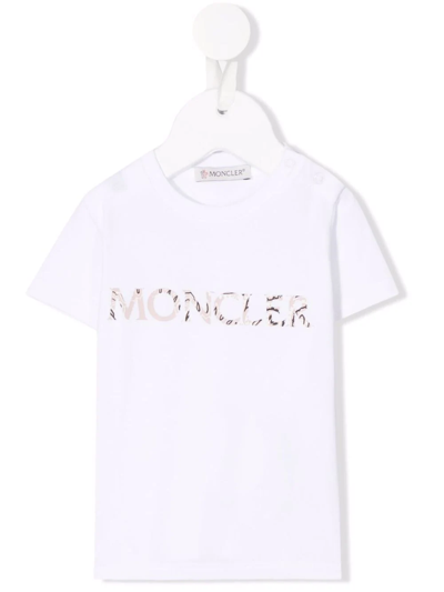 Moncler Kids' Logo-print Cotton T-shirt In White