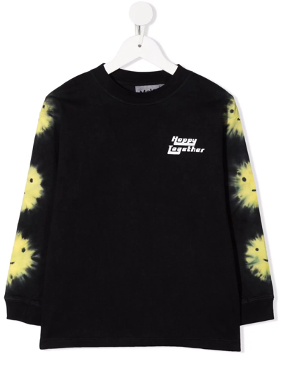 Molo Teen 'happy Together' Organic Cotton T-shirt In Black