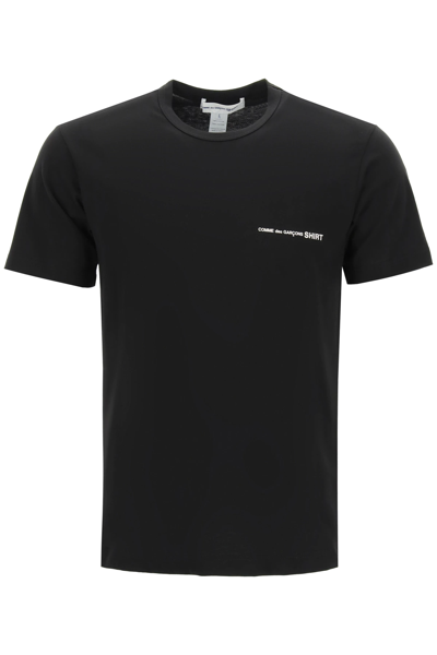 Comme Des Garçons Shirt Basic T-shirt With Logo Print In Black