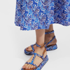 La Doublej Jazzy Printed Ankle-strap Sandals In Conchiglie