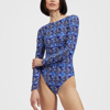 La Doublej Cutout-back Rashguard Surf Suit In Conchiglie