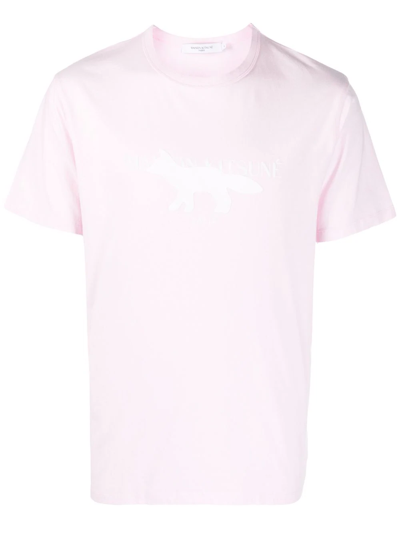 Maison Kitsuné Fox Stamp Classic T-shirt In Pink