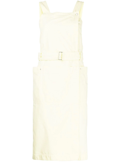 Kenzo Cotton Pinafore Dress In Yellow