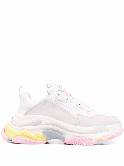 Balenciaga 60mm Triple S Faux Leather Sneakers In Multi Leather