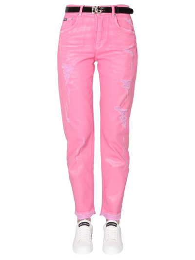 Dolce & Gabbana Loose Fit Jeans In Fuchsia