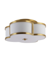 Jonathan Y Quatrefoil Scalloped Shade Classic Glam Led Flush Mount In Gold-tone
